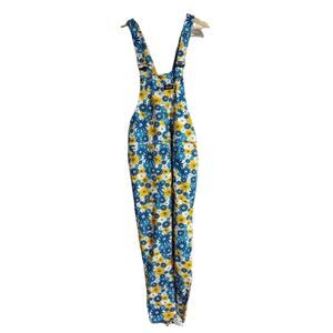 Run & Fly Dungarees Women XS Blue Yellow Daisies Flowers